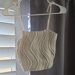 Wild Fable Cream Wave-Pattern Camisole